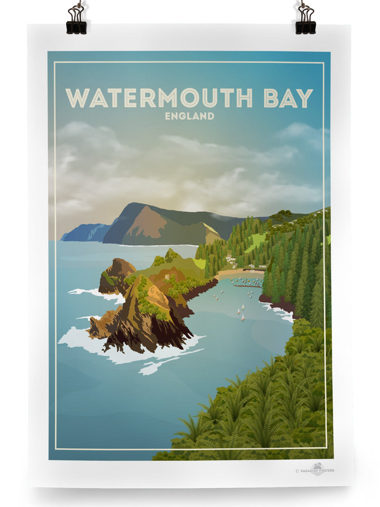 Watermouth Bay England Poster Print Devon England UK United Kingdom Watermouth Bay