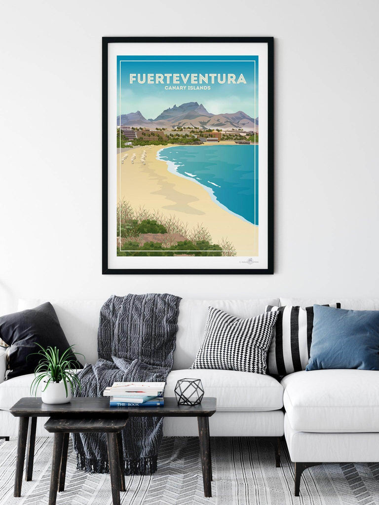 Fuerteventura Canary Island Travel Poster Print Canary Islands Fuerteventura