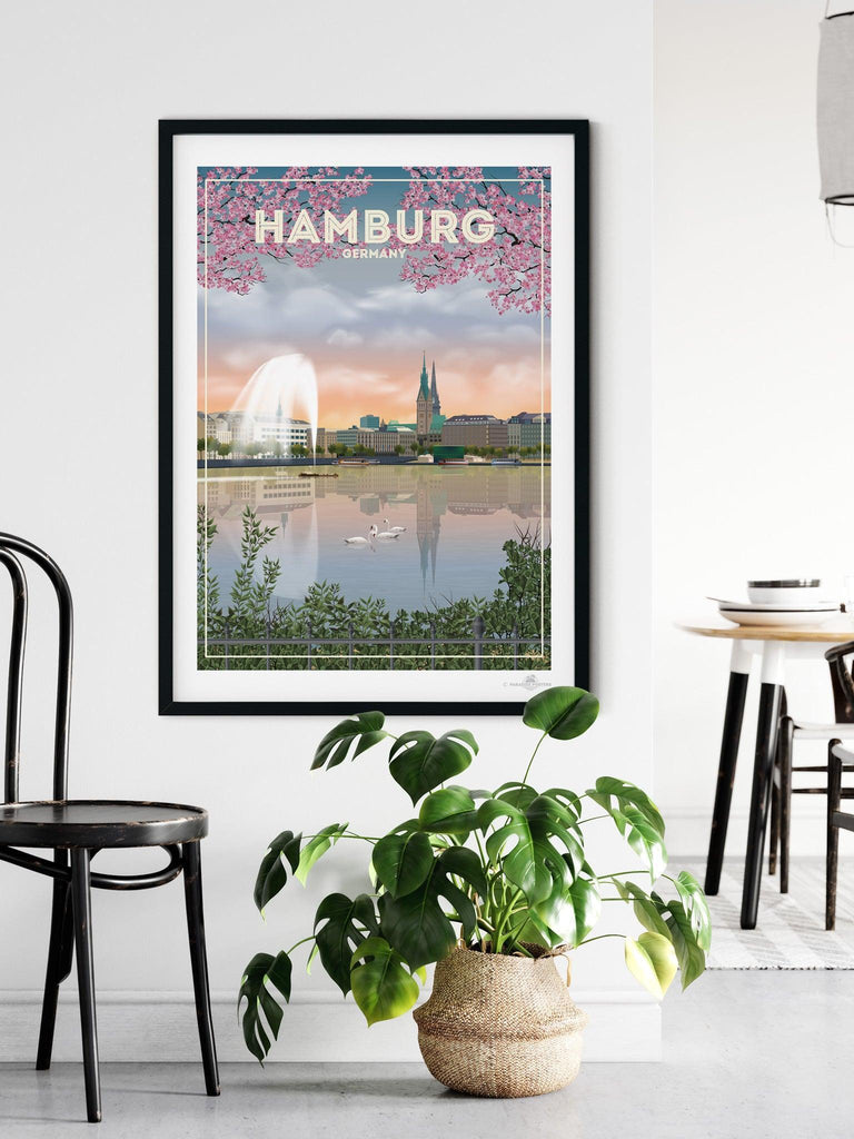 Hamburg Germany Travel Poster Print Europe Germany Hamburg