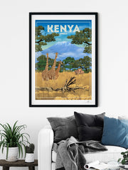 Kenya Africa Travel Poster Print