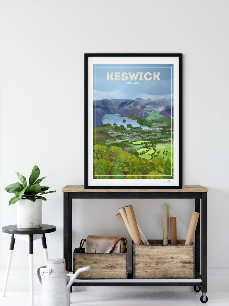 Keswick England Travel Poster Print England Europe Keswick United Kingdom
