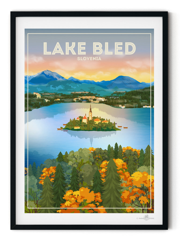 Lake Bled Slovenia Poster Print Lake Bled Slovenia