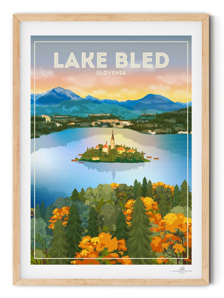 Lake Bled Slovenia Poster Print Lake Bled Slovenia