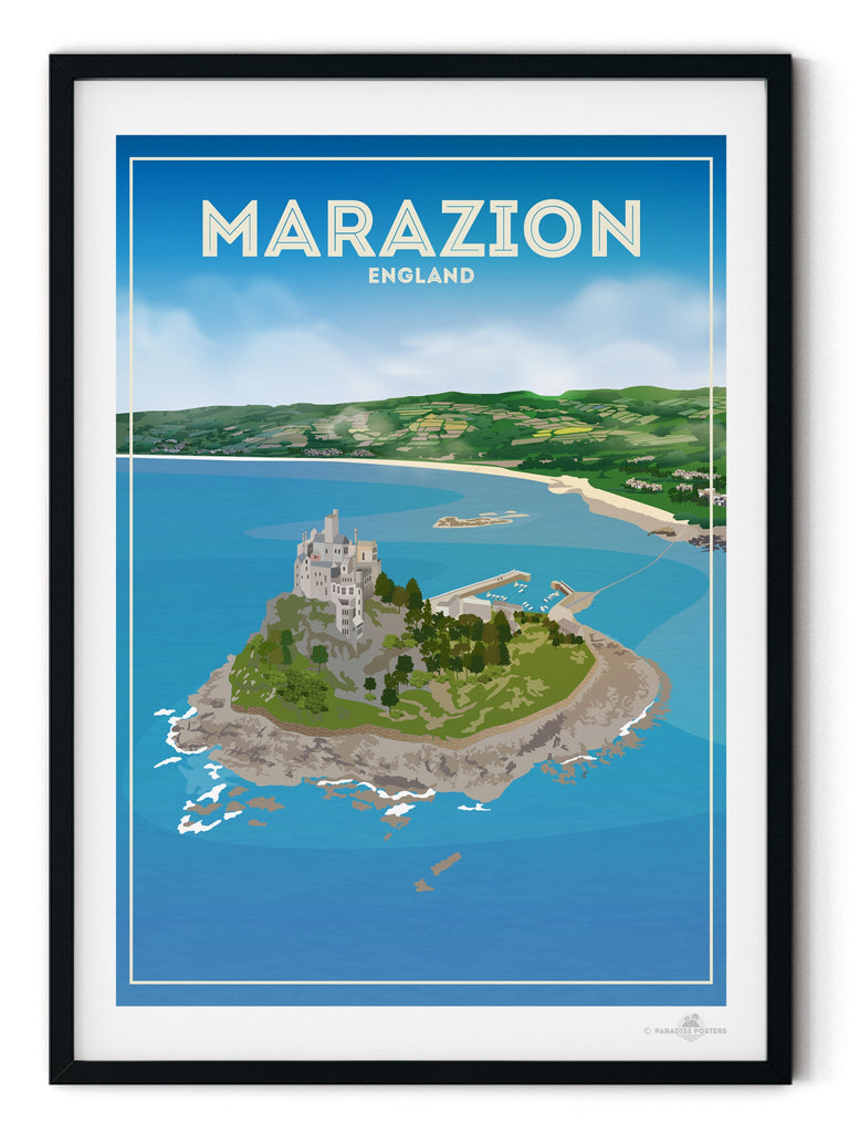 Marazion England Poster Print Cornwall England Marazion United Kingdom