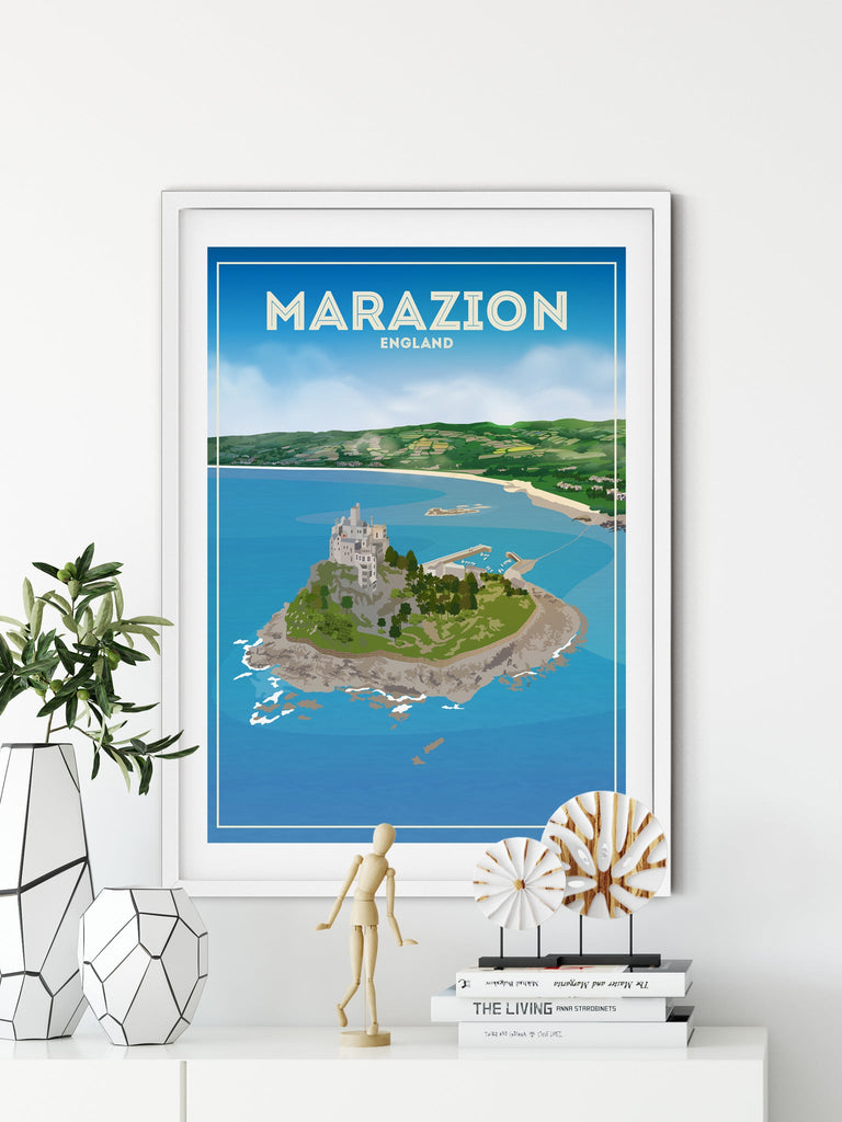 Marazion England Poster Print Cornwall England Marazion United Kingdom