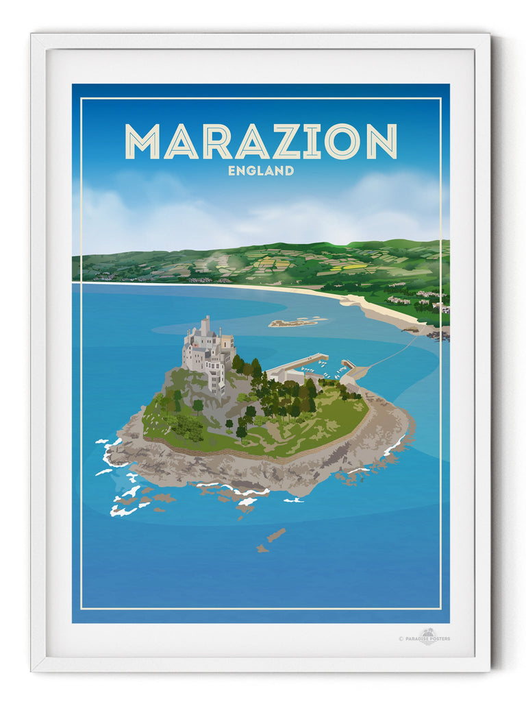 Marazion England Poster Print Cornwall England Marazion United Kingdom