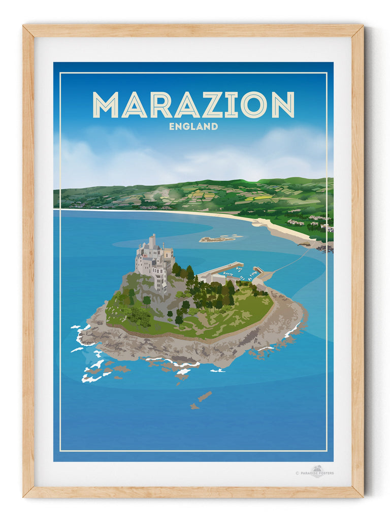 Marazion England Poster Print Cornwall England Europe Marazion United Kingdom