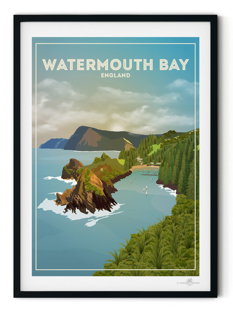 Watermouth Bay England Poster Print Devon England UK United Kingdom Watermouth Bay