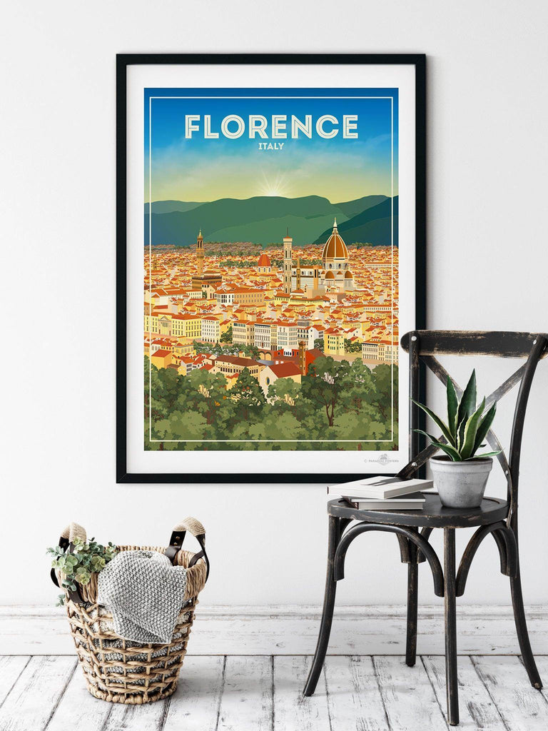 Florence Italy Travel Poster Print Europe Florence hello Italy