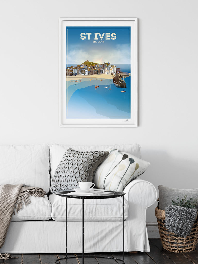 St Ives England Poster Print Cornwall England St Ives United Kingdom