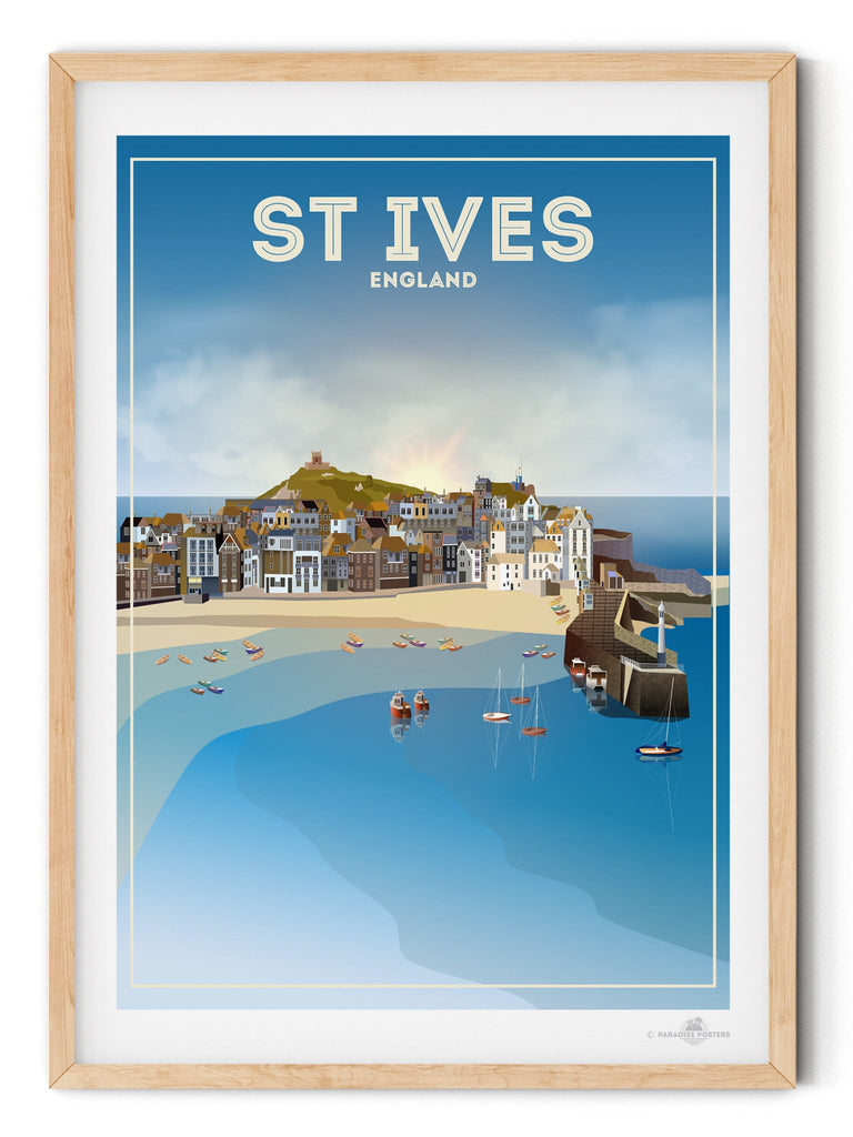 St Ives England Poster Print Cornwall England St Ives United Kingdom