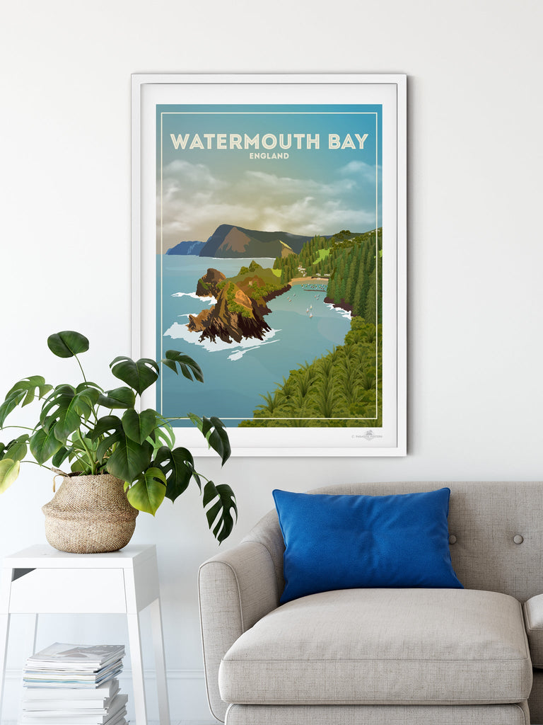 Watermouth Bay England Poster Print Devon England UK United Kingdom Watermouth Bay