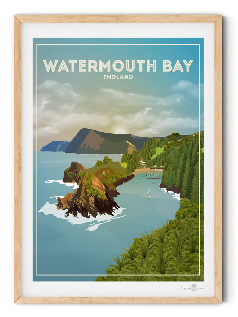 Watermouth Bay England Poster Print Devon England UK United Kingdom Watermouth Bay