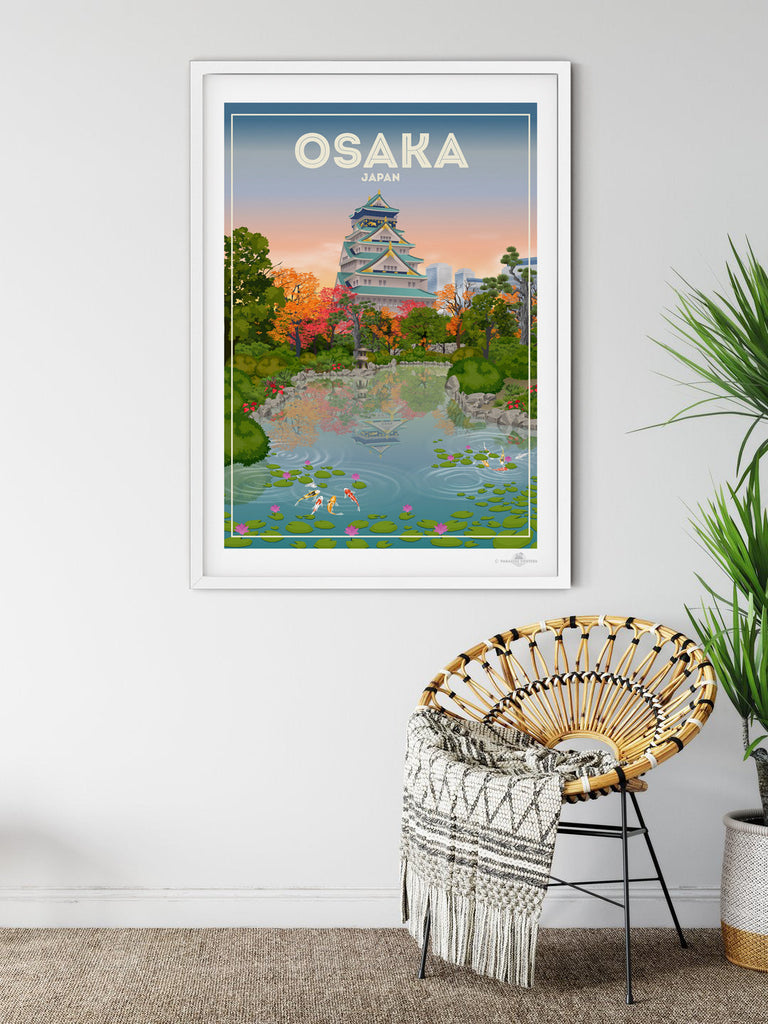 Osaka Japan Poster Print Asia hello Japan Osaka