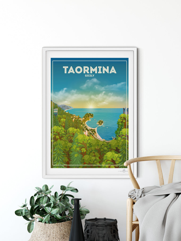 Taormina Sicily Poster Print Italy Sicily Taormina