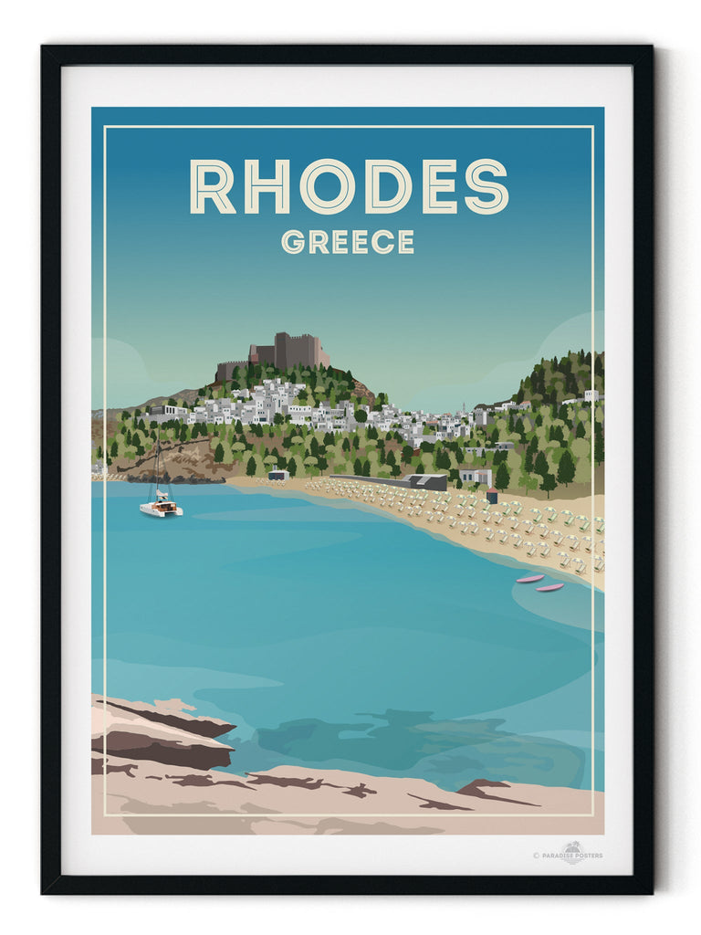 Rhodes Greece Poster Print Greece Lindos Rhodes