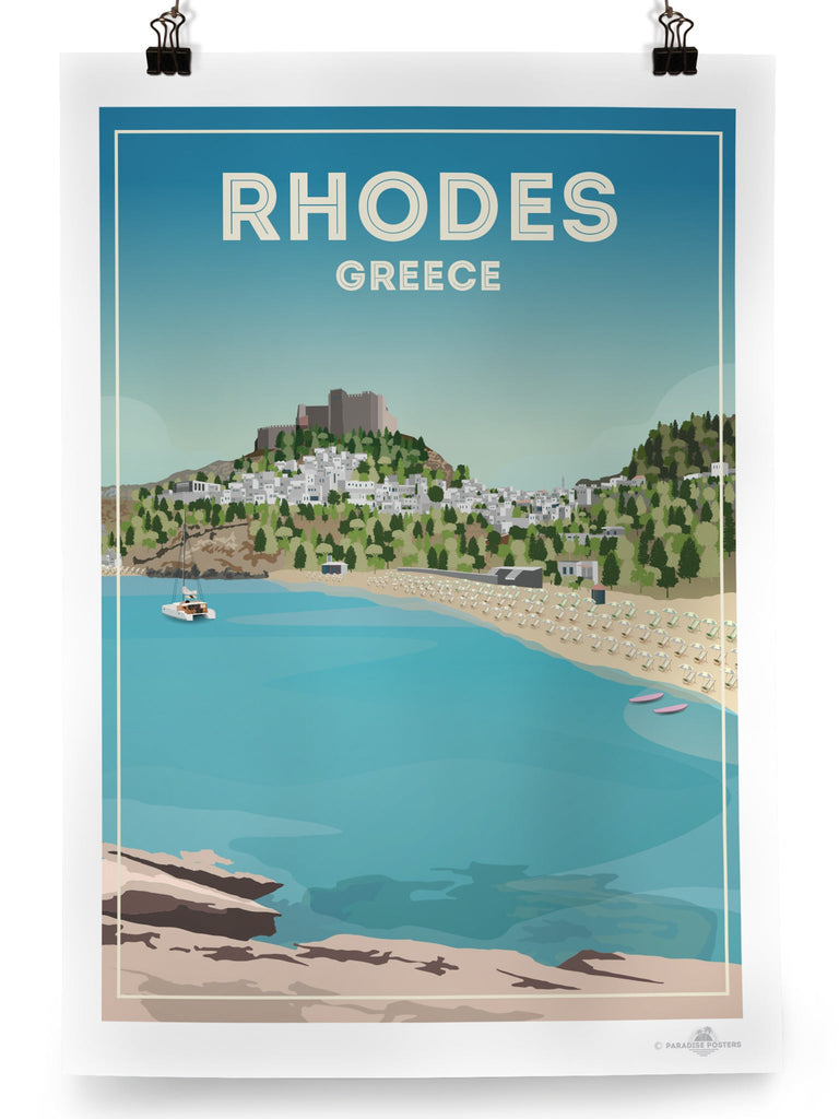 Rhodes Greece Poster Print Greece Lindos Rhodes