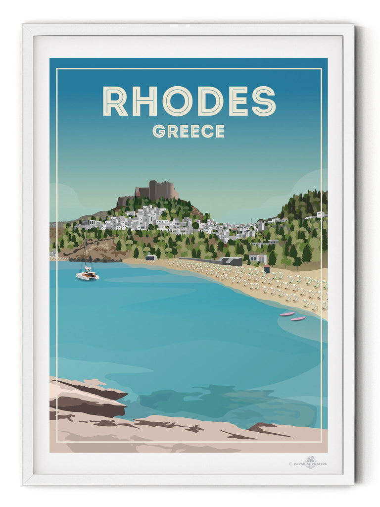 Rhodes Greece Poster Print Greece Lindos Rhodes