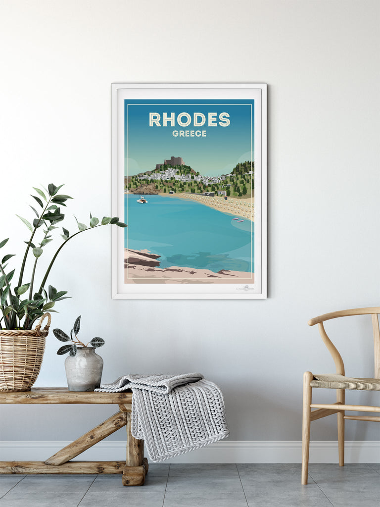 Rhodes Greece Poster Print Greece Lindos Rhodes