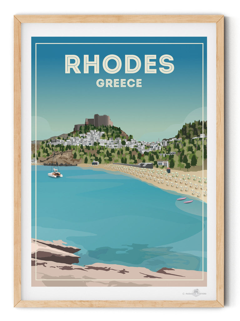 Rhodes Greece Poster Print Greece Lindos Rhodes