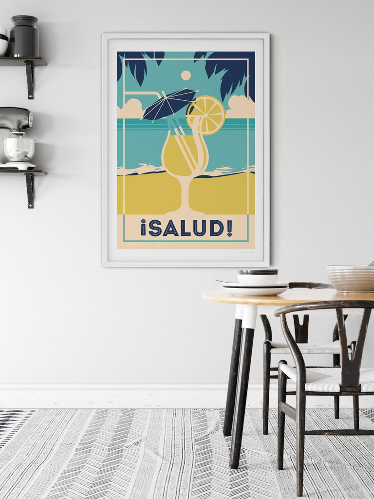 Salud Retro Poster Print Retro