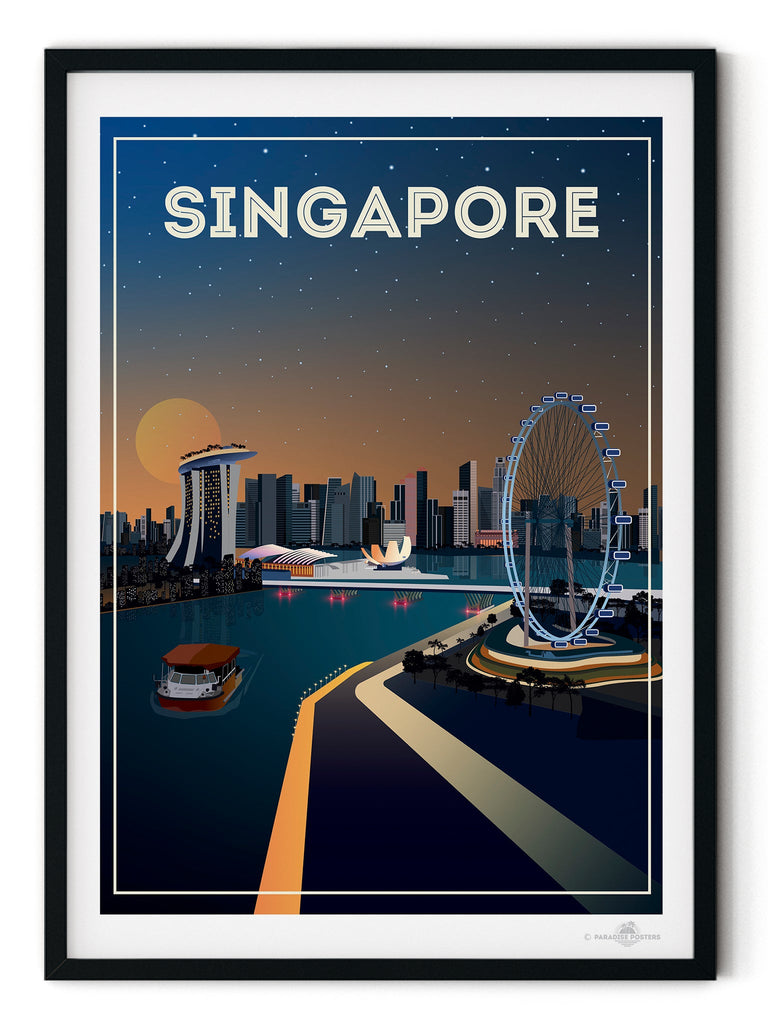 Singapore Poster Print Asia Retro Singapore