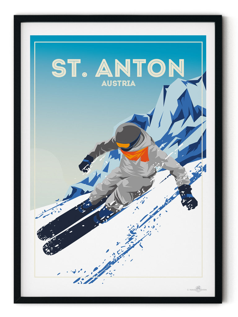 St Anton Austria Poster Print Europe retro ski