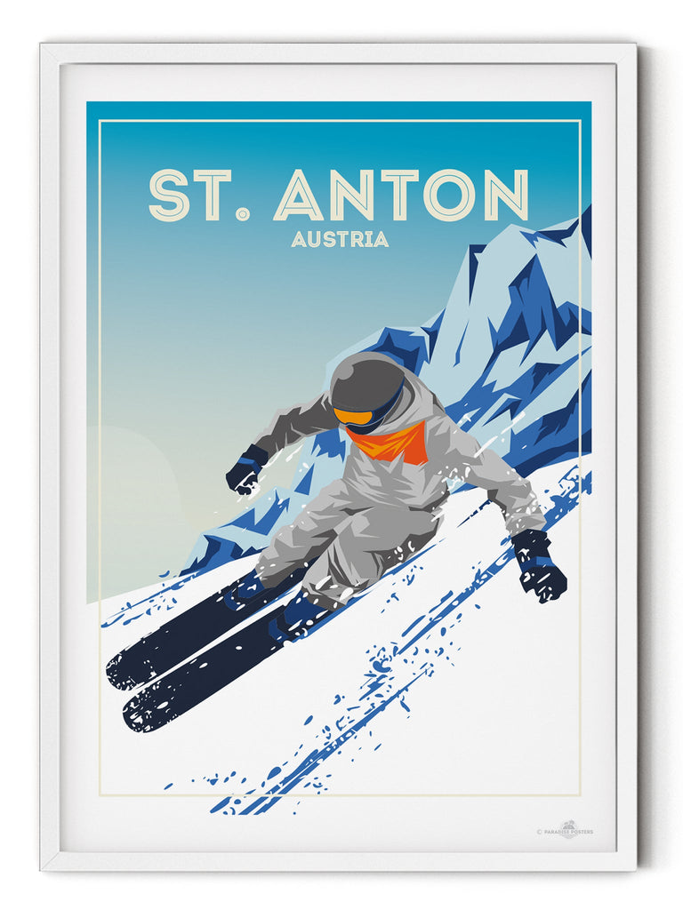 St Anton Austria Poster Print Europe retro ski