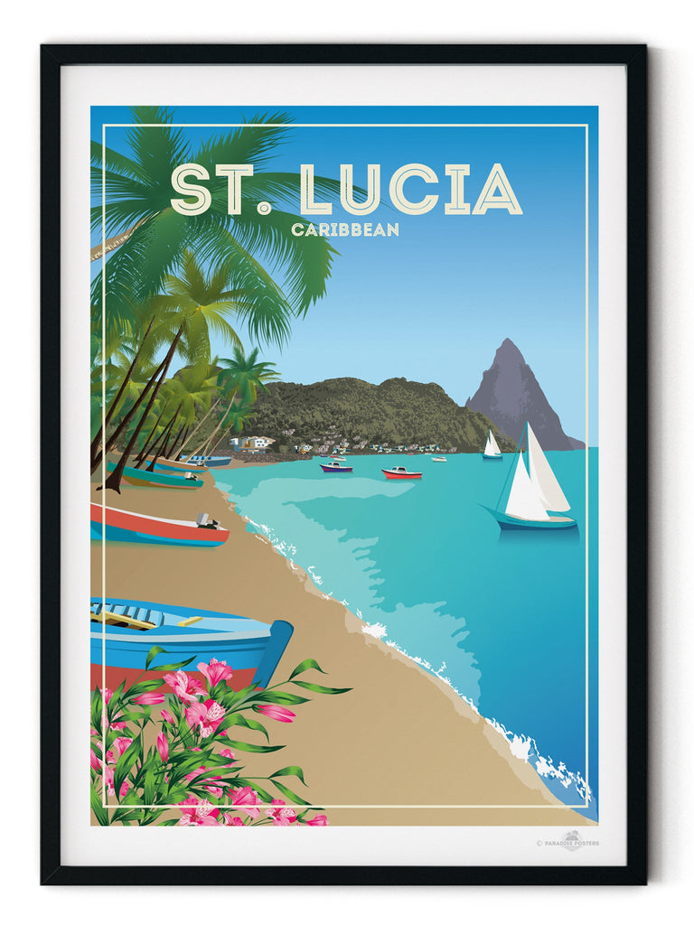 St Lucia Caribbean Poster Print Caribbean north america St Lucia