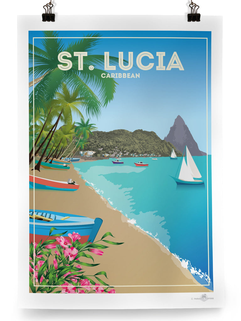 St Lucia Caribbean Poster Print Caribbean north america St Lucia