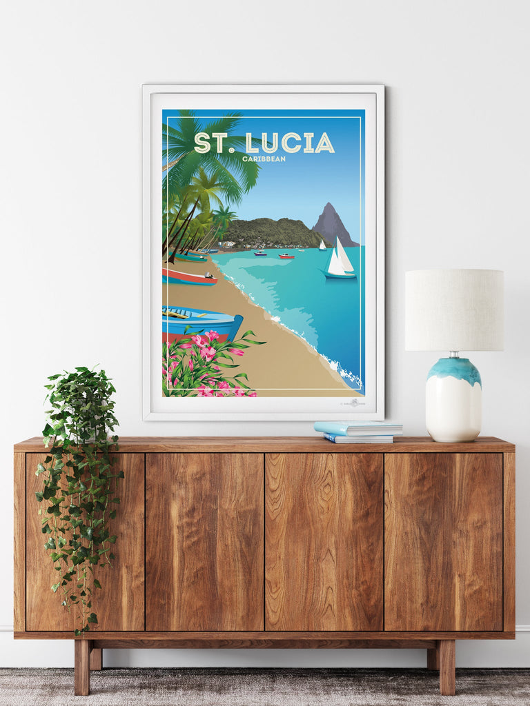 St Lucia Caribbean Poster Print Caribbean north america St Lucia