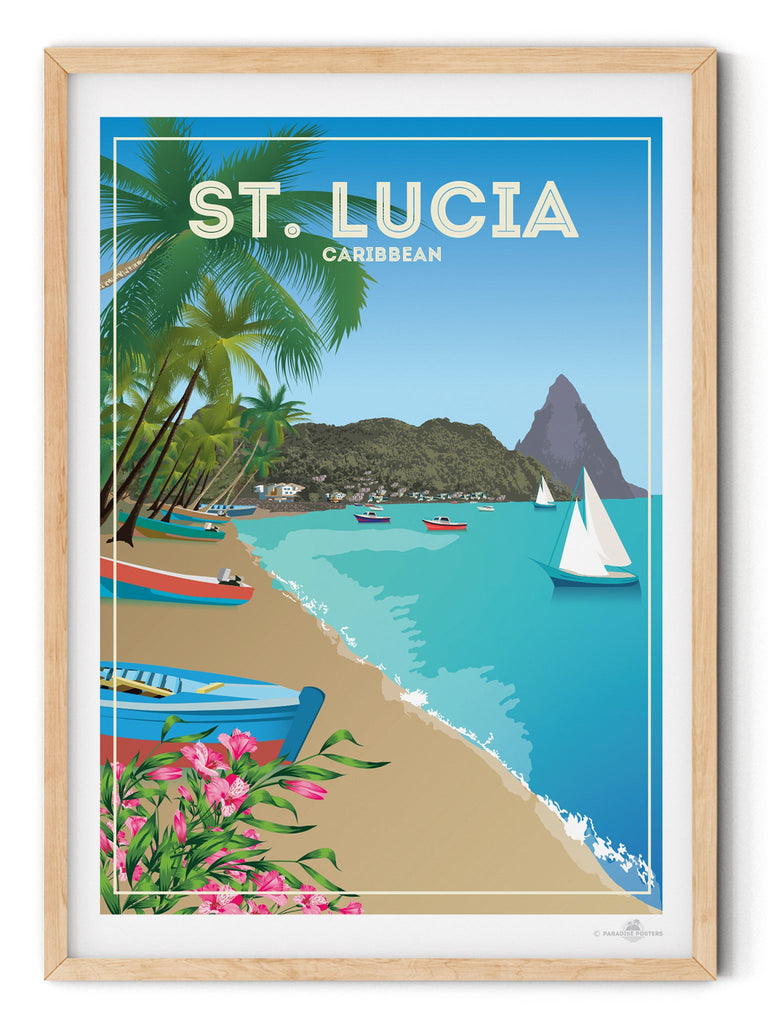 St Lucia Caribbean Poster Print Caribbean north america St Lucia