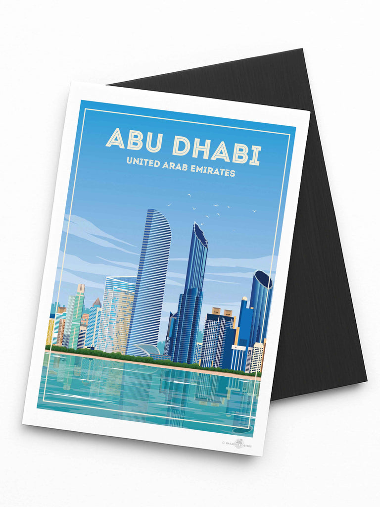 Abu Dhabi Travel Poster Print Fridge Magnet (A7 74 x 105mm) abu dhabi arabian decor handmade print luxury travel Middle East spt-tagged travel poster wall art