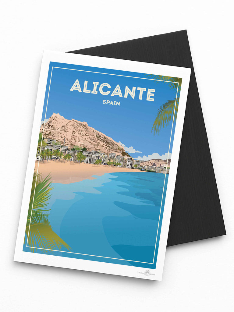 Alicante Spain Travel Poster Print Fridge Magnet (A7 74 x 105mm) Europe Spain