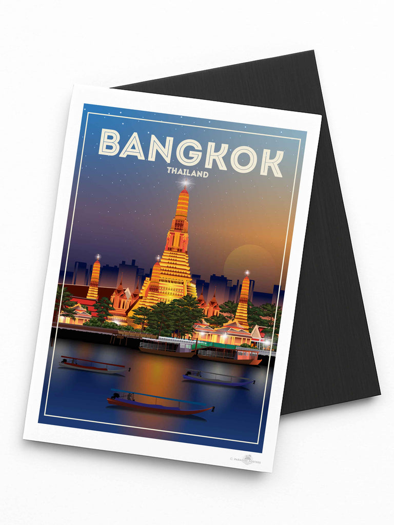 Bangkok Thailand Travel Poster Print Fridge Magnet (A7 74 x 105mm) Asia Bangkok Thailand