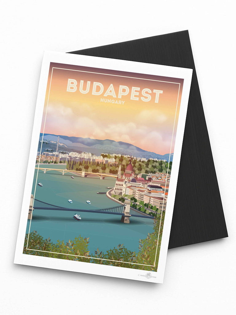 Budapest Hungary Travel Poster Print Fridge Magnet (A7 74 x 105mm) Budapest hello Hungary