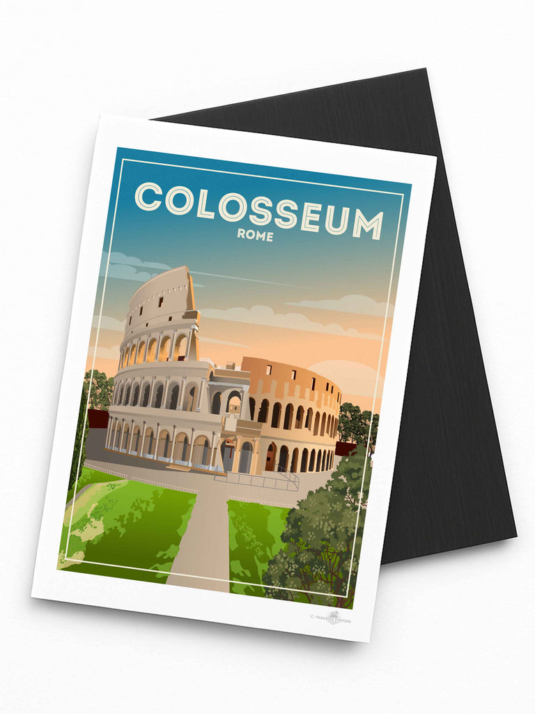 Colosseum Rome Travel Poster Print Fridge Magnet (A7 74 x 105mm) Colosseum Europe Italy Rome