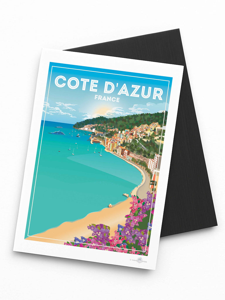 Cote D'azur France Travel Poster Print Fridge Magnet (A7 74 x 105mm) Cote D'Azur Europe France
