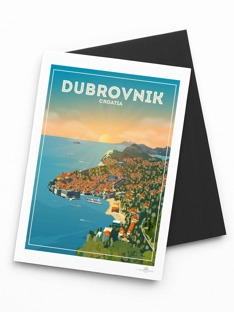 Dubrovnik Croatia Travel Poster Print Fridge Magnet (A7 74 x 105mm) Croatia Dubrovnik Europe
