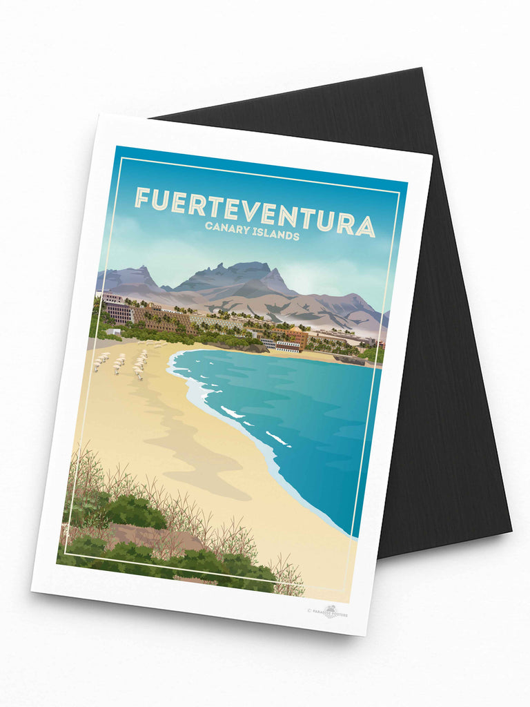 Fuerteventura Canary Island Travel Poster Print Fridge Magnet (A7 74 x 105mm) Canary Islands Fuerteventura