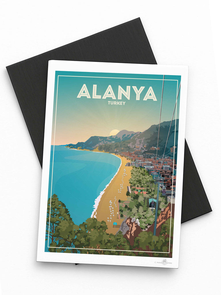 Alanya Turkey Travel Poster Print Fridge Magnet (A7 74 x 105mm) Alanya Asia Europe Turkey