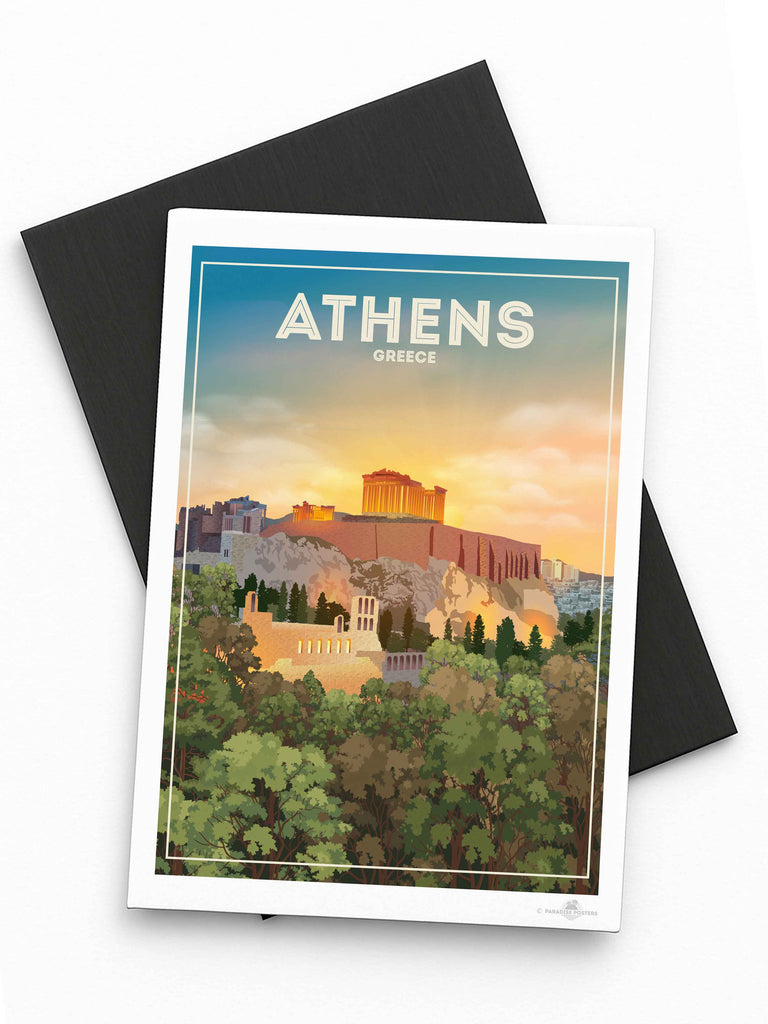 Athens Greece Travel Poster Print Fridge Magnet (A7 74 x 105mm) Athens Greece hello