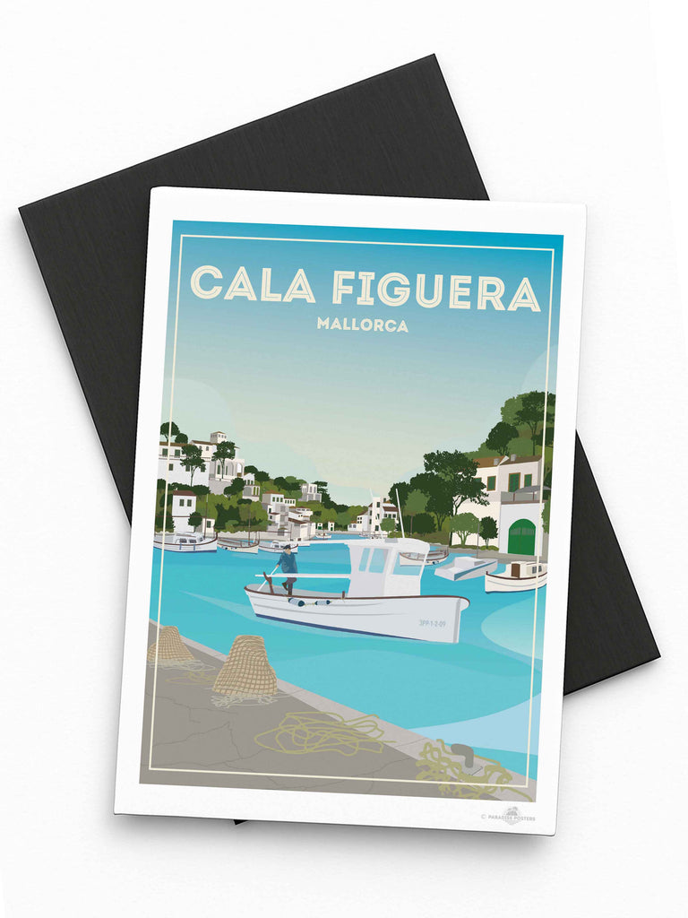 Cala Figuera Mallorca Travel Poster Print Fridge Magnet (A7 74 x 105mm) Europe