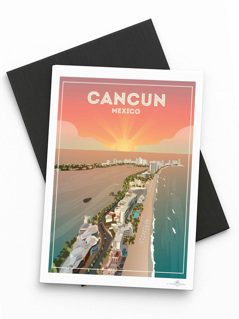 Cancun Mexico Travel Poster Print Fridge Magnet (A7 74 x 105mm) Cancun Mexico north america