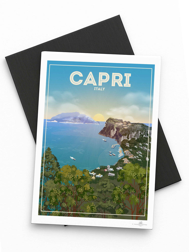Capri Italy Travel Poster Print Fridge Magnet (A7 74 x 105mm) Capri Europe Italy