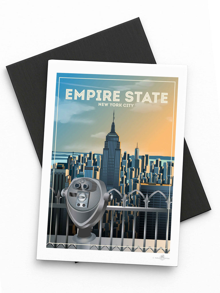 Empire State "New York - New York" Travel Poster Print Fridge Magnet (A7 74 x 105mm) America Empire State New York New York City north america United States