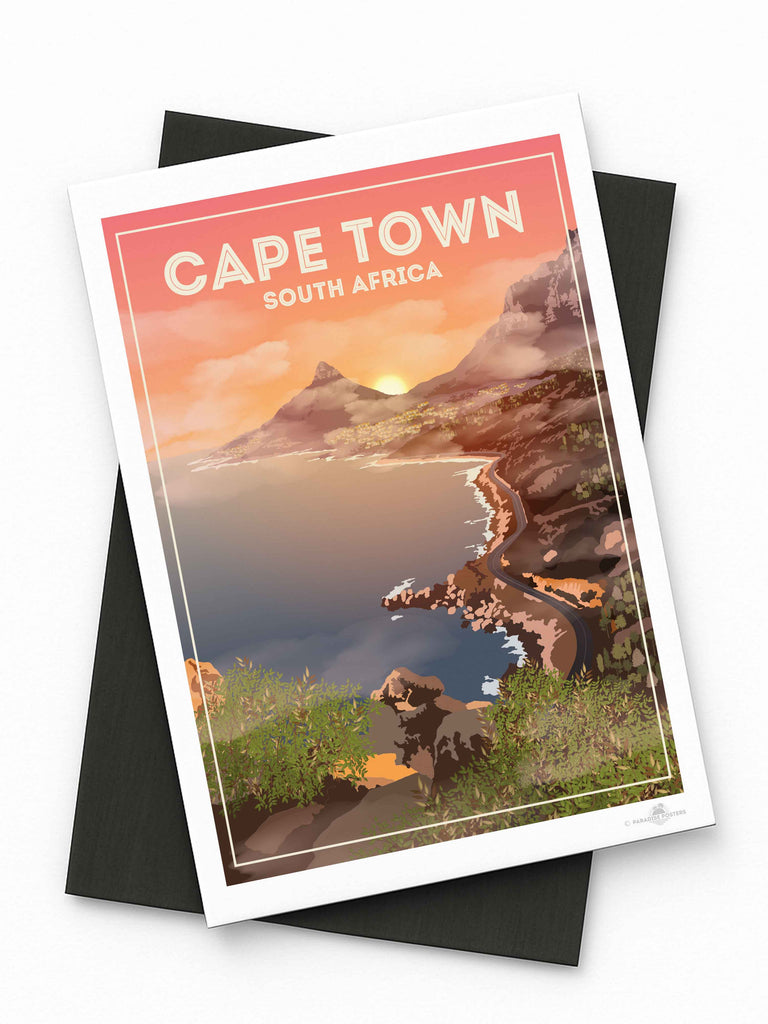 Cape Town Travel Poster Print Fridge Magnet (A7 74 x 105mm) Africa Cape town South Africa