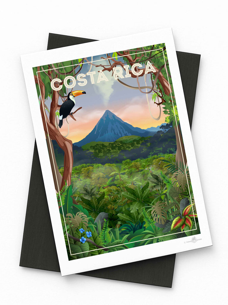 Costa Rica Travel Poster Print Fridge Magnet (A7 74 x 105mm) Costa Rica north america