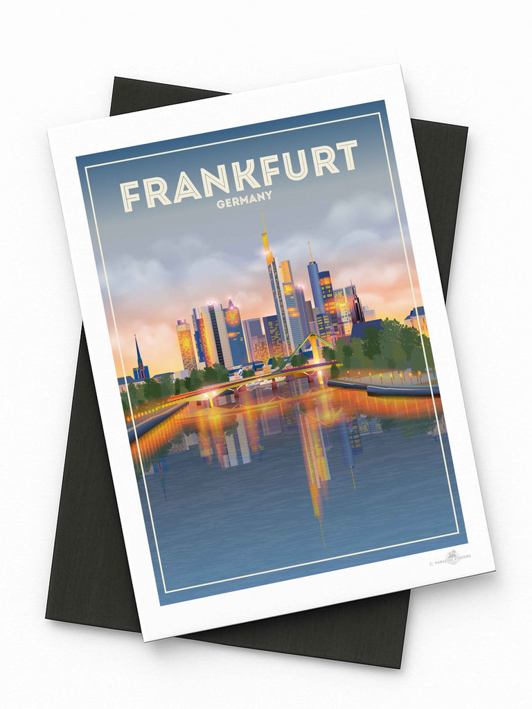 Frankfurt Germany Travel Poster Print Fridge Magnet (A7 74 x 105mm) Europe Frankfurt Germany