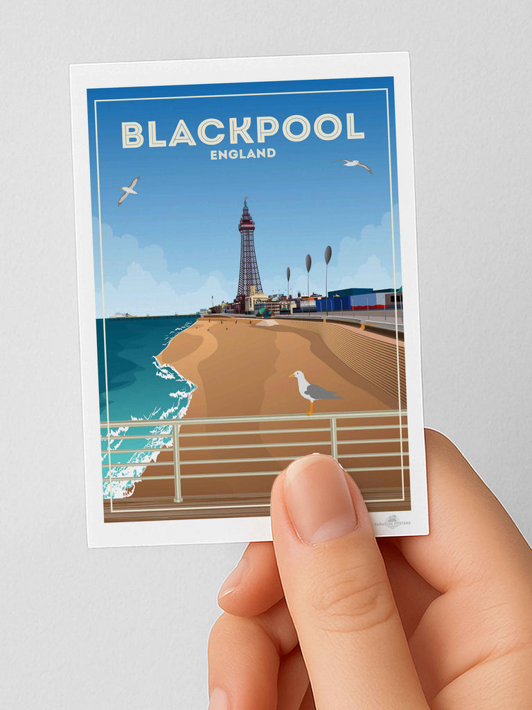 Blackpool England Travel Poster Print Fridge Magnet (A7 74 x 105mm) Blackpool England Europe United Kingdom